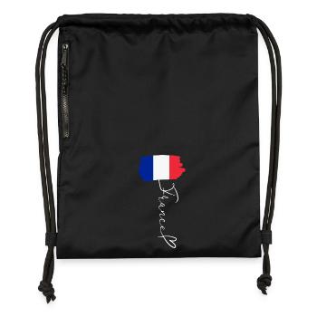 Patriot National Pride France Tricolor Flag - Gymsac made from recycled material - military green - Front