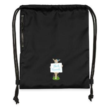 Llama with Congratulations Sign - Gymsac made from recycled material - black - Front