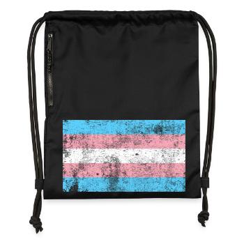 Transgender Flagge Grunge Vintage Retro - Turnbeutel aus Recycling-Material - Schwarz - Vorne