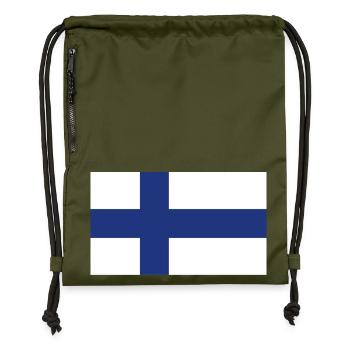 Finland National Flag - Gymsac made from recycled material - military green - Front