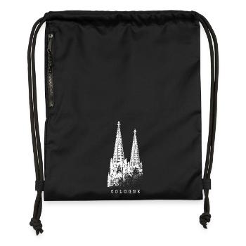 Kölner Dom Cologne Vintage Silhouette Köln Skyline - Turnbeutel aus Recycling-Material - Schwarz - Vorne