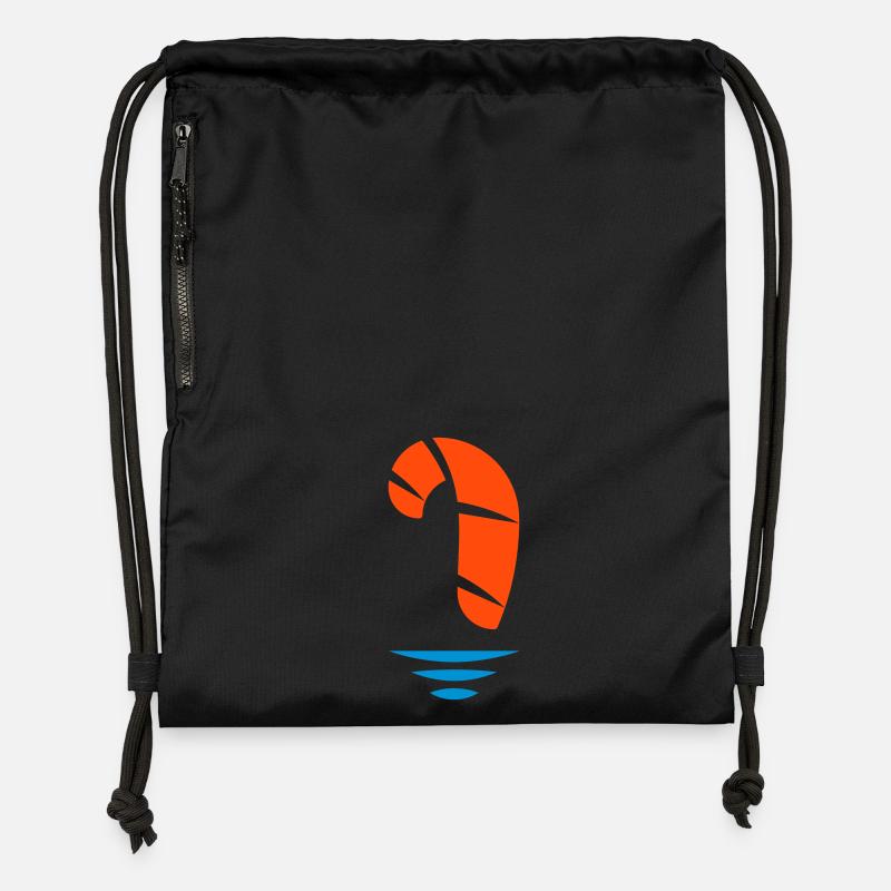 Kitesurfer Logo - Gymsac made from recycled material - black