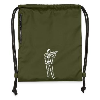 Violinist - Gymsac made from recycled material - military green - Front
