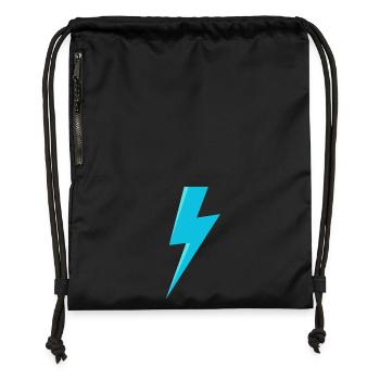 Eclair bleu - Sac à cordon en polyester recyclé - noir - Devant