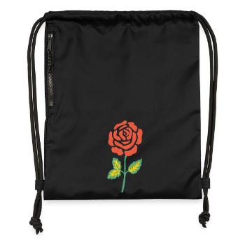 Rose Watercolor in Orange - Gymsac made from recycled material - black - Front
