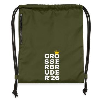 Großer Bruder 2026 Krone - Schwangerschaft Baby - Turnbeutel aus Recycling-Material - military Green - Vorne