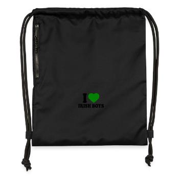 I love irish boys - Turnbeutel aus Recycling-Material - Schwarz - Vorne