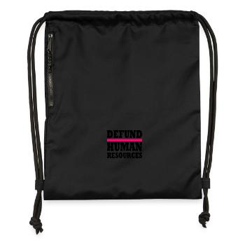 defund human resources - Gymsac made from recycled material - black - Front