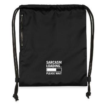 Sarcasme Chargement... S’il vous plaît attendez - Design amusant - Sac à cordon en polyester recyclé - military green - Devant