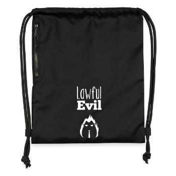 Pen and paper cat lawful evil - Gymsac made from recycled material - military green - Front