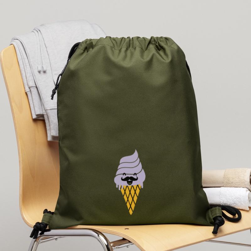 crème glacée avec la moustache - crème glacée à la Sac à cordon en polyester recyclé