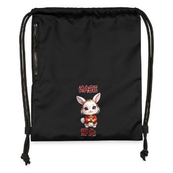 Lapin - Astrologie - Sac à cordon en polyester recyclé - noir - Devant