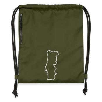 Portugal Silhouette Outline - Sac à cordon en polyester recyclé - military green - Devant