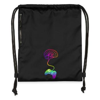 Cadeaux de gamer pour hommes et femmes jeux vidéo - Sac à cordon en polyester recyclé - noir - Devant