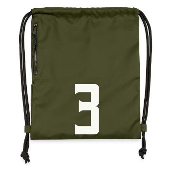 3 - Gymsac made from recycled material - military green - Front
