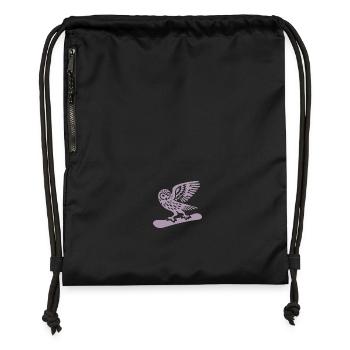 Eule Snowboard Snowboarder Minimalistisches Design - Turnbeutel aus Recycling-Material - Schwarz - Vorne