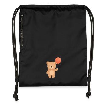 Ballonbär-Laune - Turnbeutel aus Recycling-Material - Schwarz - Vorne