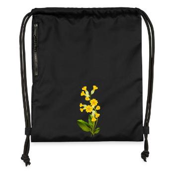 Schlüsselblume mit leuchtenden Blüten im Frühling - Turnbeutel aus Recycling-Material - Schwarz - Vorne