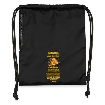 Church of the Holy Pizza 🍕 - Prayer - Gymsac made from recycled material - black - Front