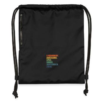 8th Birthday, September 2015, 8 Year Anniversary - Gymsac made from recycled material - black - Front