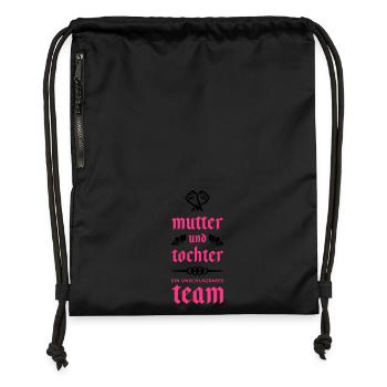 mutter tochter team - Turnbeutel aus Recycling-Material - Schwarz - Vorne