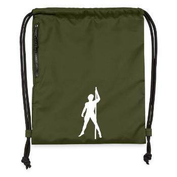 Homme Silhouette Pole Dance Danse Exotique - Sac à cordon en polyester recyclé - military green - Devant