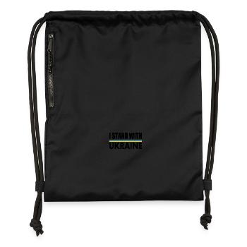 I stand with ukraine - Gymsac made from recycled material - black - Front