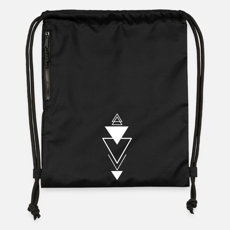 Triangular symbol (white) - Gymsac made from recycled material - black