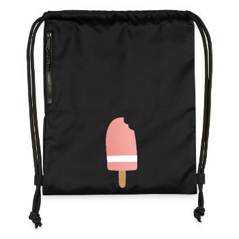 Gradient Pink Popsicle Bite - Turnbeutel aus Recycling-Material - Schwarz - Vorne