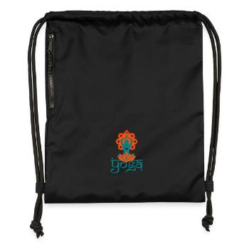 YOGA - Sac à cordon en polyester recyclé - noir - Devant