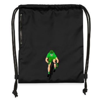 Sprinter sur le vélo de route - Sac à cordon en polyester recyclé - noir - Devant