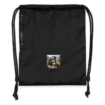 Berner Sennenhund - Turnbeutel aus Recycling-Material - Schwarz - Vorne