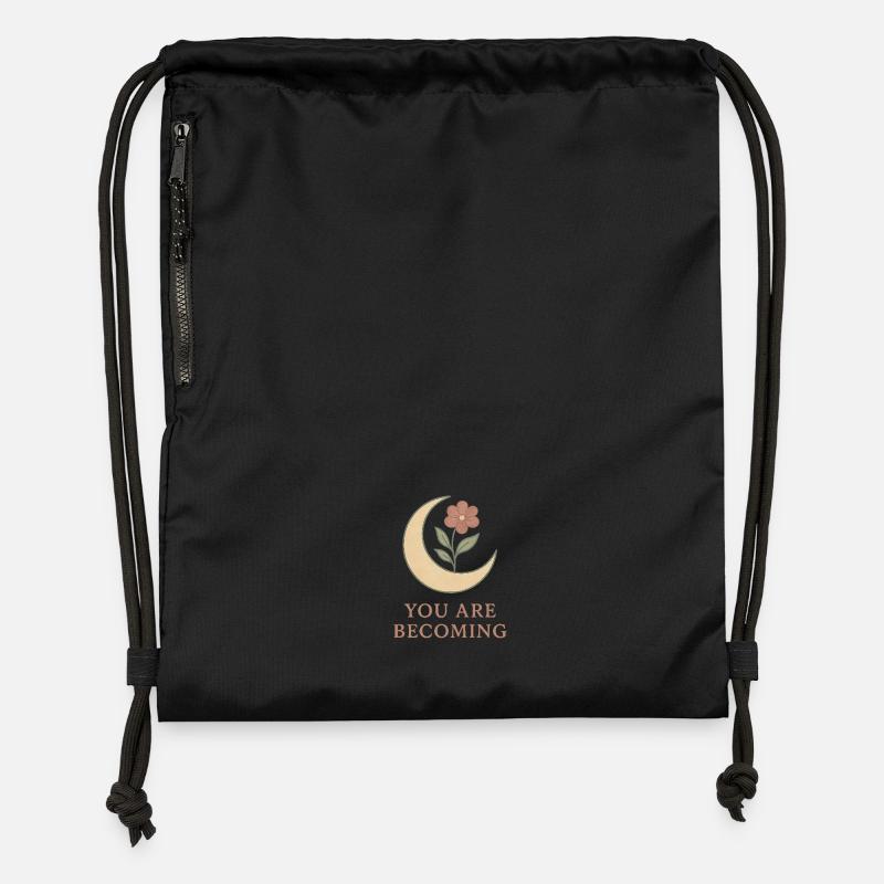 Moonflower Tu Deviens - Sac à cordon en polyester recyclé - noir