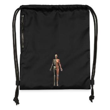 os du squelette squelette osseux crâne schaedel140 - Sac à cordon en polyester recyclé - noir - Devant