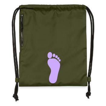 Fuß Füße Fußpflege Podologie Fußpfleger - Turnbeutel aus Recycling-Material - military Green - Vorne