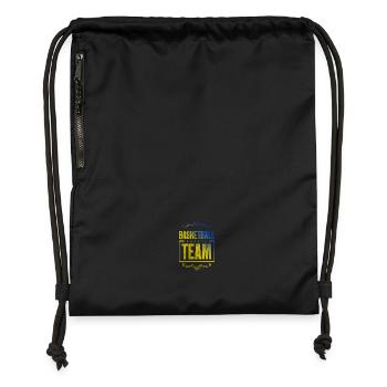 Équipe de basket-ball - Sac à cordon en polyester recyclé - noir - Devant
