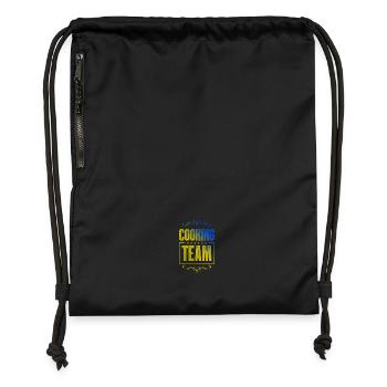 Équipe de cuisine - Sac à cordon en polyester recyclé - noir - Devant