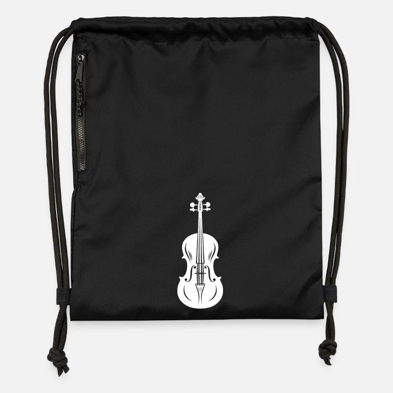 Violin Drawing - Gymsac made from recycled material - black
