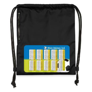 Soccer Petit 1x1 - Bleu Vert Apprendre les mathématiques - Sac à cordon en polyester recyclé - noir - Devant