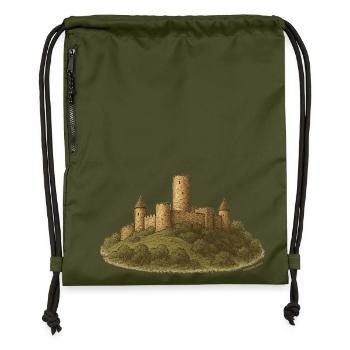 Die Nürburg (retro) - Turnbeutel aus Recycling-Material - military Green - Vorne
