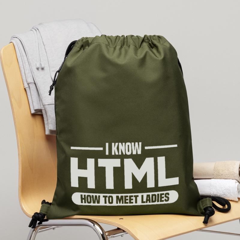 HTML Humor Code Programmierer Spruch Turnbeutel aus Recycling-Material