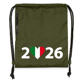 I love Italien 2026, Italien 2026 - Turnbeutel aus Recycling-Material - military Green - Vorne