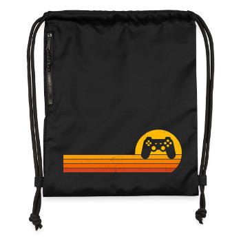 Console Sunrise Retro Gamer Gamer Lecteur vidéo - Sac à cordon en polyester recyclé - noir - Devant