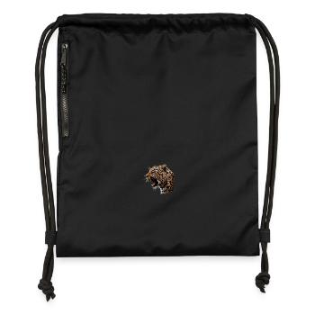 Leoparden Leopard - Gymsac made from recycled material - black - Front