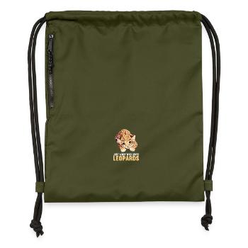 Leoparden Leopard - Gymsac made from recycled material - military green - Front