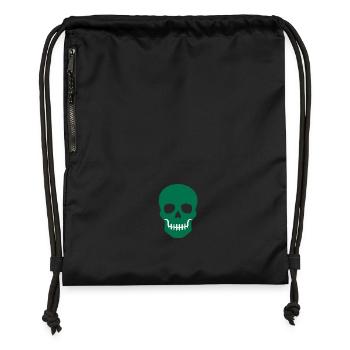 Crâne : symbole d’éternité - Sac à cordon en polyester recyclé - noir - Devant