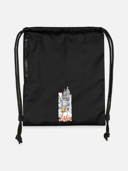 Lissabon - Turnbeutel aus Recycling-Material - Schwarz