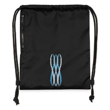 vague Art | bleu-gris - Sac à cordon en polyester recyclé - noir - Devant
