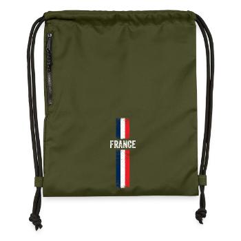 flag of France - Gymsac made from recycled material - military green - Front