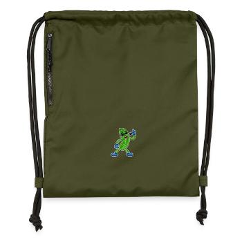 Gurke singt lustige Illustration Gemüse Geschenk - Turnbeutel aus Recycling-Material - military Green - Vorne